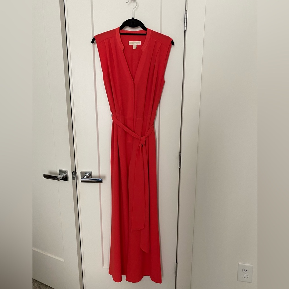 Michael Kors Elegant Coral Sleeveless Jumpsuit
